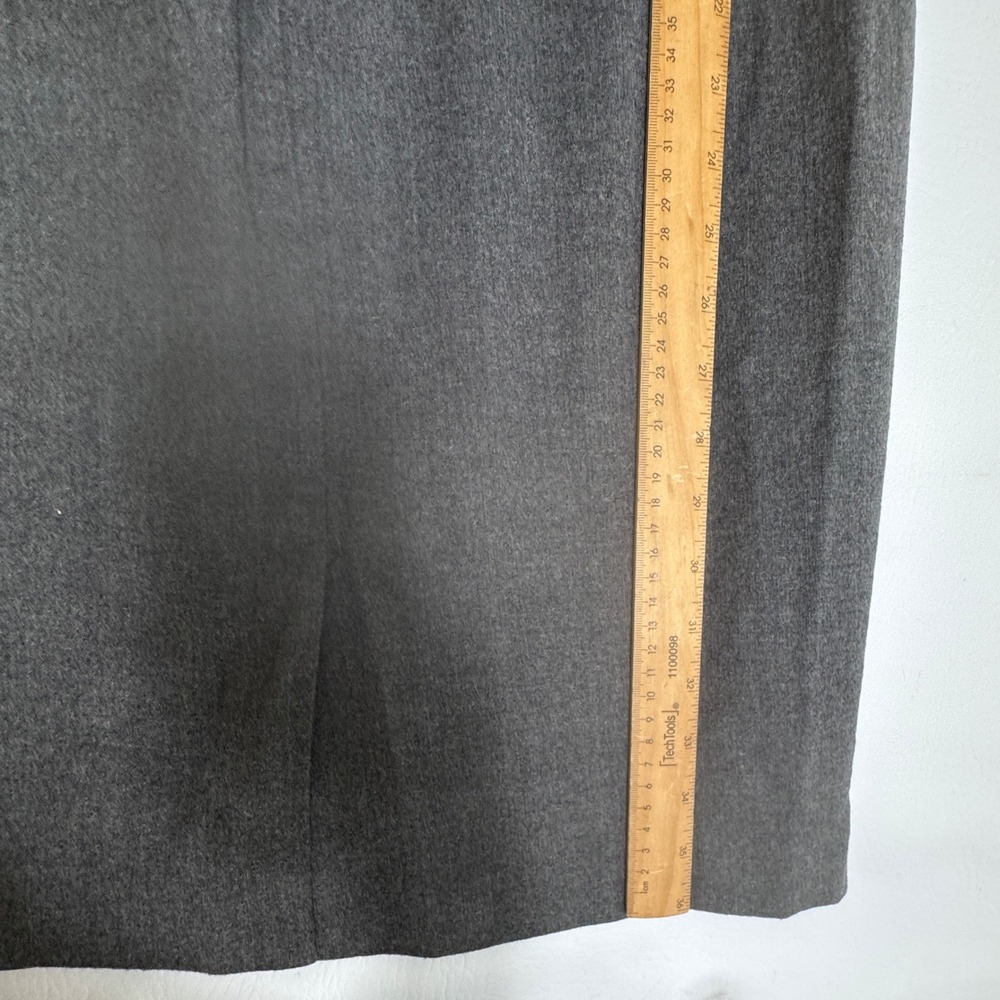 Talbots Womens Wool Sheath Dress Gray Ruffle Neck Sleeveless 12 Career Office - Picture 8 of 13
